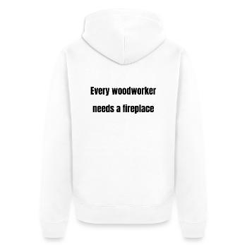 proud carpenter skull tshirts - Unisex Premium Bio Zip Hoodie - Weiß - Hinten - Thijin (182cm)