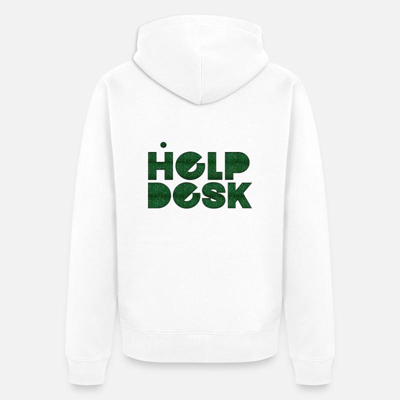 Helpdesk IT-Support-Geek Computer-Computer-Geek - Unisex Premium Bio Zip Hoodie - Weiß
