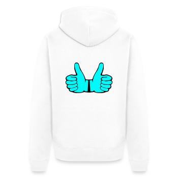 Like Hands - Unisex Premium Bio Zip Hoodie - Weiß - Hinten - Thijin (182cm)