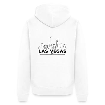 las vegas silhouette - Unisex Premium Bio Zip Hoodie - Weiß - Hinten - Thijin (182cm)