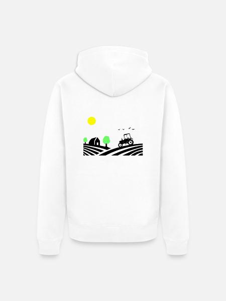 traktor farm - Unisex Premium Bio Zip Hoodie - Weiß