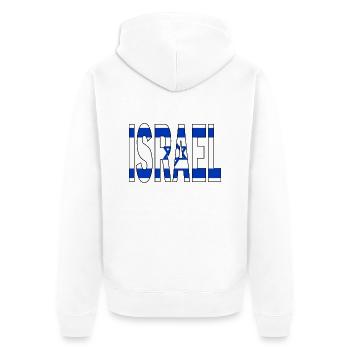 Israël aux couleurs nationales - Veste à capuche bio Premium Unisexe - blanc - Dos - Thijin (182cm)