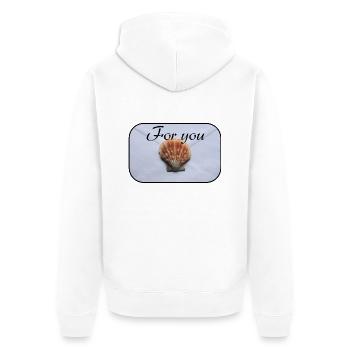 Letter for you - Unisex Premium Bio Zip Hoodie - Weiß - Hinten - Thijin (182cm)