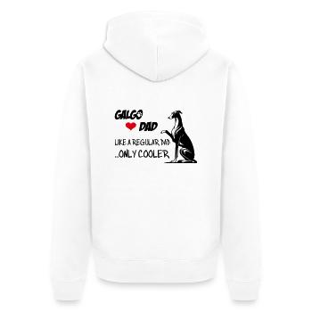 Galgo Dad - Unisex Premium Bio Zip Hoodie - Weiß - Hinten - Thijin (182cm)