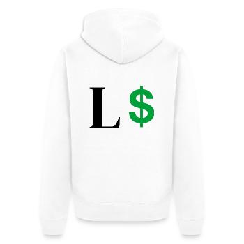 Lettre l dollar - Veste à capuche bio Premium Unisexe - blanc - Dos - Thijin (182cm)