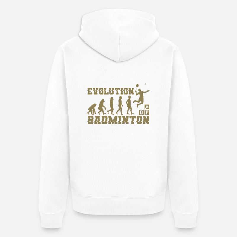 Badminton Evolution Silhouette - Veste à capuche bio Premium Unisexe - blanc