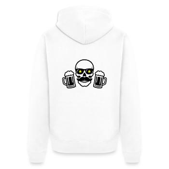 Beer Skeleton Party - Unisex Premium Organic Zip Hoodie - white - Back - Thijin (182cm)