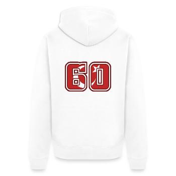 Tokat - Unisex Premium Organic Zip Hoodie - white - Back - Thijin (182cm)