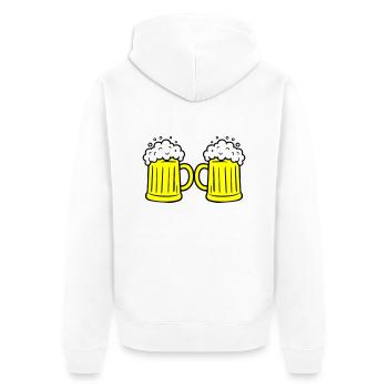 Bierglas Anstoßen - Unisex Premium Bio Zip Hoodie - Weiß - Hinten - Thijin (182cm)