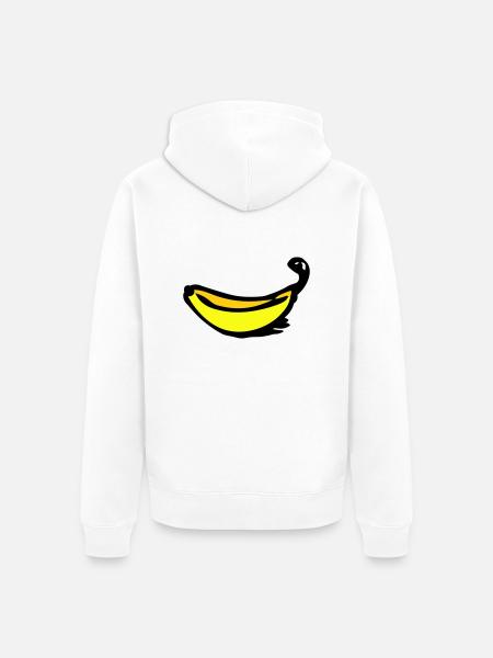 Banana - Unisex Premium Organic Zip Hoodie - white