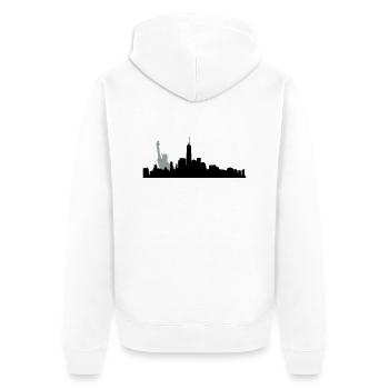 new york manhatten - Unisex Premium Bio Zip Hoodie - Weiß - Hinten - Thijin (182cm)