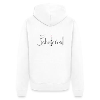 Scheinfrei - Unisex Premium Bio Zip Hoodie - Weiß - Hinten - Thijin (182cm)
