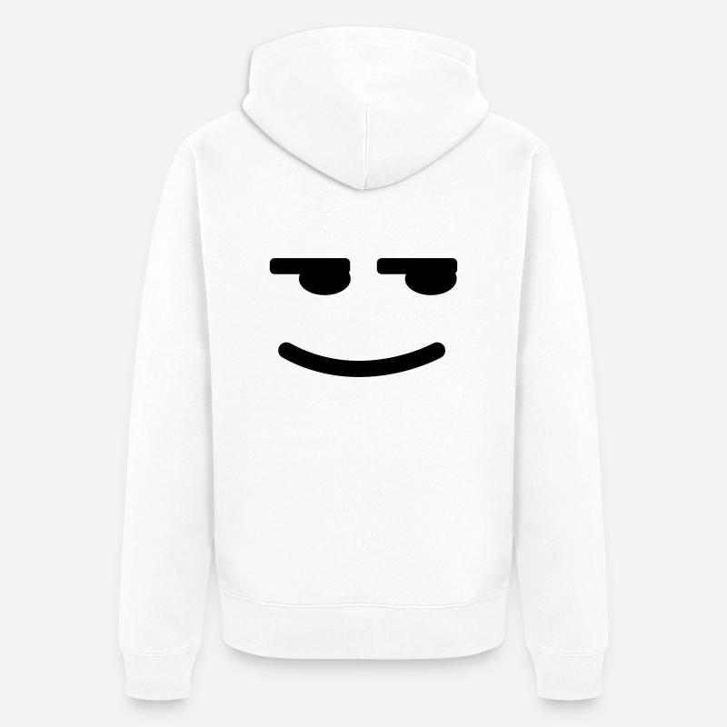 Satisfait Smiley - Veste à capuche bio Premium Unisexe - blanc