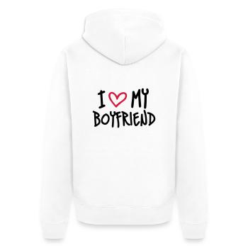 I Love My Boyfriend - Unisex Premium Bio Zip Hoodie - Weiß - Hinten - Thijin (182cm)