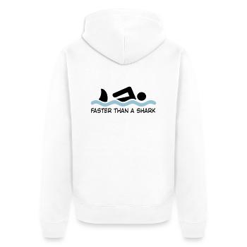 schwimmen - Unisex Premium Bio Zip Hoodie - Weiß - Hinten - Thijin (182cm)