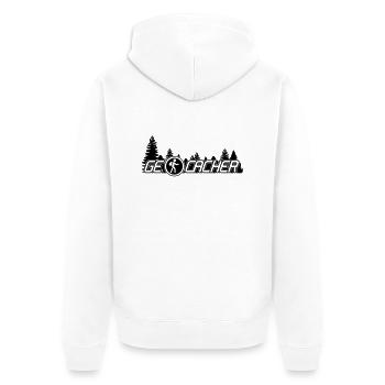 Geocacher - Unisex Premium Bio Zip Hoodie - Weiß - Hinten - Thijin (182cm)