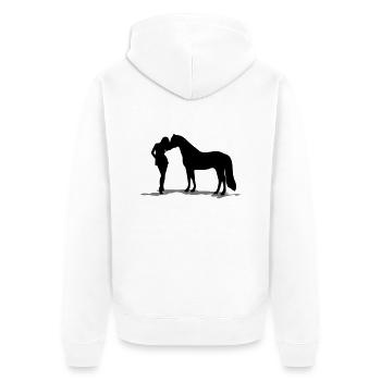true love horse - Unisex Premium Bio Zip Hoodie - Weiß - Hinten - Thijin (182cm)