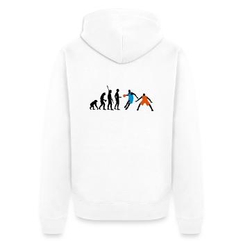 evolution_basketball_072011_h_3c - Unisex Premium Bio Zip Hoodie - Weiß - Hinten - Thijin (182cm)