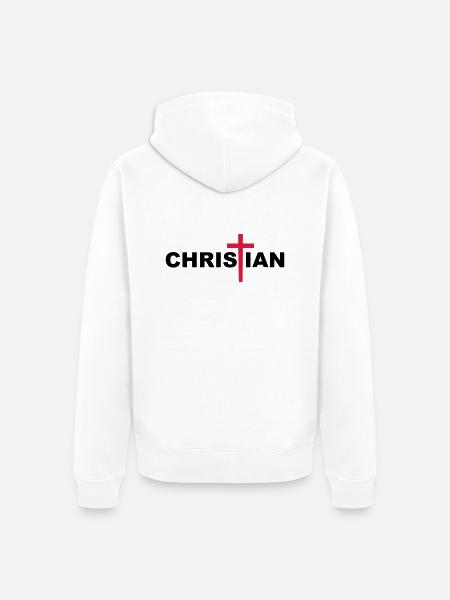 Christian Cross - Unisex Premium Organic Zip Hoodie - white