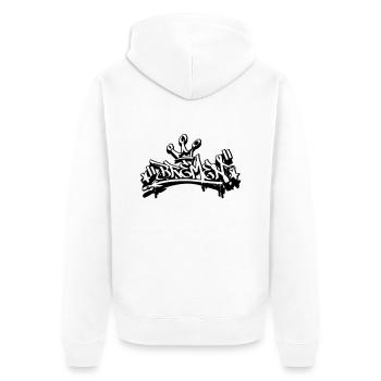 bremen - Unisex Premium Organic Zip Hoodie - white - Back - Thijin (182cm)