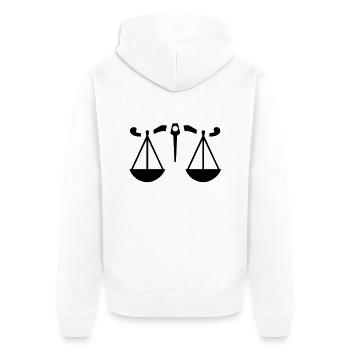 Sternzeichen - Waage - Unisex Premium Bio Zip Hoodie - Weiß - Hinten - Thijin (182cm)