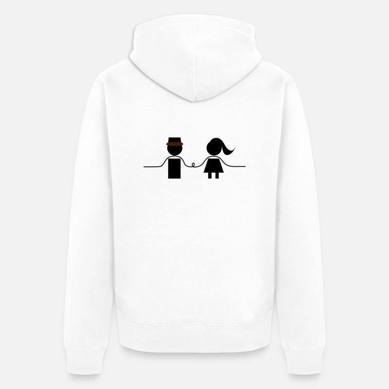 Liebe - Unisex Premium Bio Zip Hoodie - Weiß