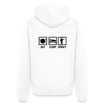 Eat Sleep Spray Vector Design - Unisex Premium Organic Zip Hoodie - white - Back - Thijin (182cm)