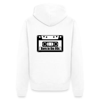 born in the 80s - Unisex Premium Organic Zip Hoodie - white - Back - Thijin (182cm)