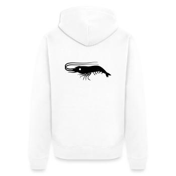 einzelne Garnelen Garnelen mit Antennen - Unisex Premium Bio Zip Hoodie - Weiß - Hinten - Thijin (182cm)