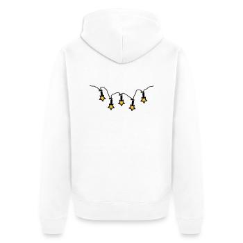 Light chain - Stars - V2 - Unisex Premium Organic Zip Hoodie - white - Back - Thijin (182cm)