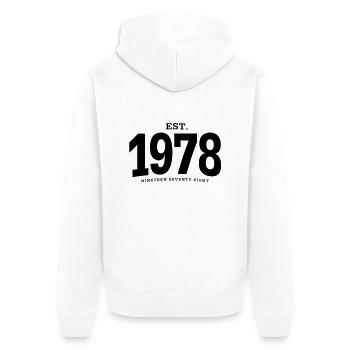EST. 1978 Nineteen Seventy Eight - Unisex Premium Bio Zip Hoodie - Weiß - Hinten - Thijin (182cm)
