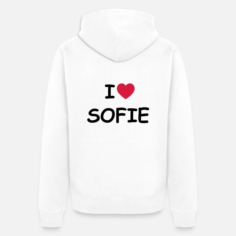 I love Sofie - Unisex Premium Bio Zip Hoodie - Weiß