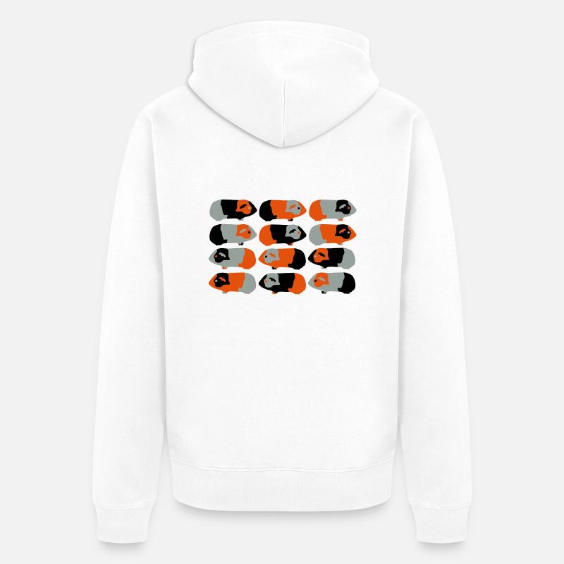 guinea pigs v - Veste à capuche bio Premium Unisexe - blanc