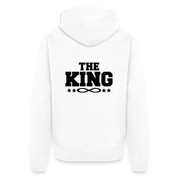 The King Pärchen Unendlichkeitszeichen für Paare - Unisex Premium Bio Zip Hoodie - Weiß - Hinten - Thijin (182cm)