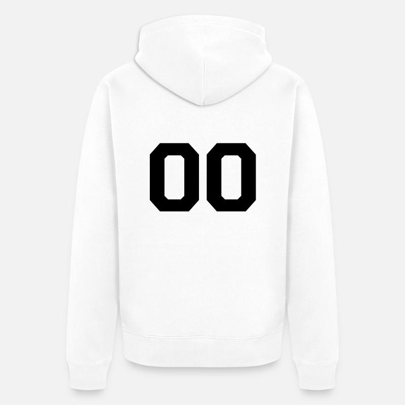 00_nummer_f1 - Veste à capuche bio Premium Unisexe - blanc