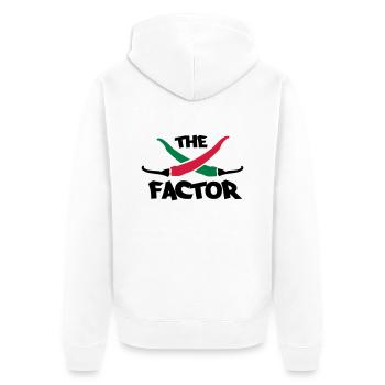 The chilli factor - Unisex Premium Organic Zip Hoodie - white - Back - Thijin (182cm)