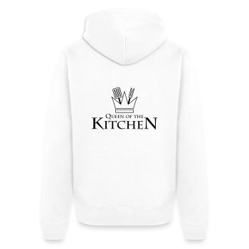 Queen Of The Kitchen - Unisex Premium Bio Zip Hoodie - Weiß - Hinten - Thijin (182cm)