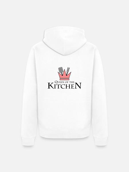 Queen Of The Kitchen - Unisex Premium Organic Zip Hoodie - white