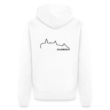 Kulmbach - Unisex Premium Bio Zip Hoodie - Weiß - Hinten - Thijin (182cm)