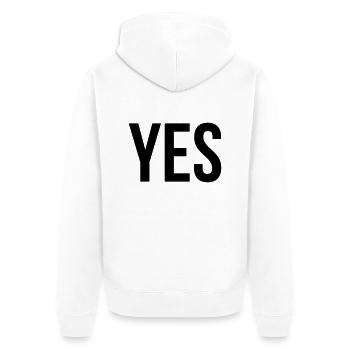 yes - Unisex Premium Bio Zip Hoodie - Weiß - Hinten - Thijin (182cm)