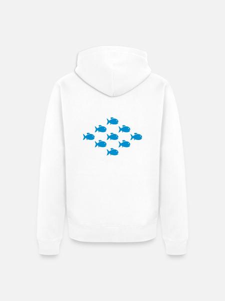 Fische - Unisex Premium Bio Zip Hoodie - Weiß