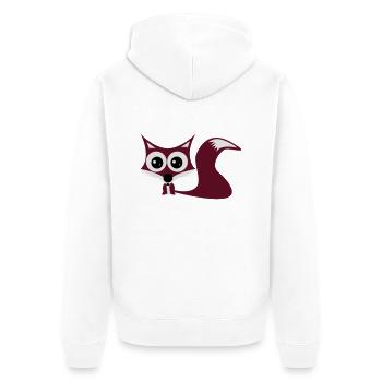 Fuchs - Unisex Premium Bio Zip Hoodie - Weiß - Hinten - Thijin (182cm)