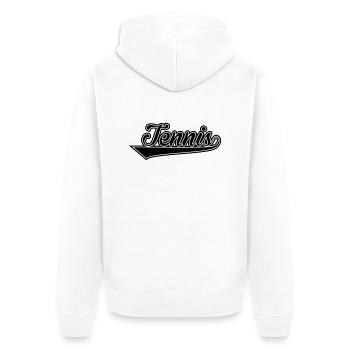 Tennis lettrage - Veste à capuche bio Premium Unisexe - blanc - Dos - Thijin (182cm)