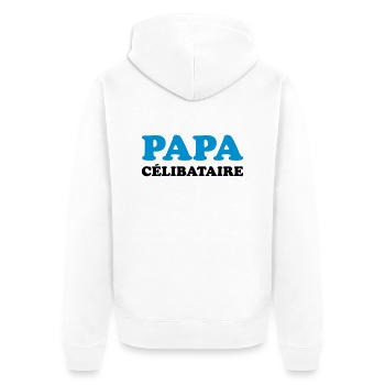 Single Dad - Unisex Premium Organic Zip Hoodie - white - Back - Thijin (182cm)