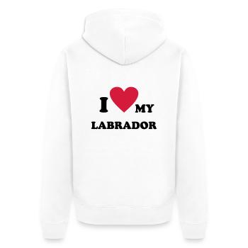 I Love my Labrador Hund Hunde Shirt - Unisex Premium Bio Zip Hoodie - Weiß - Hinten - Thijin (182cm)