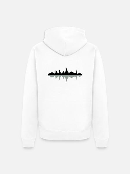 Skyline Dresden - Unisex Premium Bio Zip Hoodie - Weiß