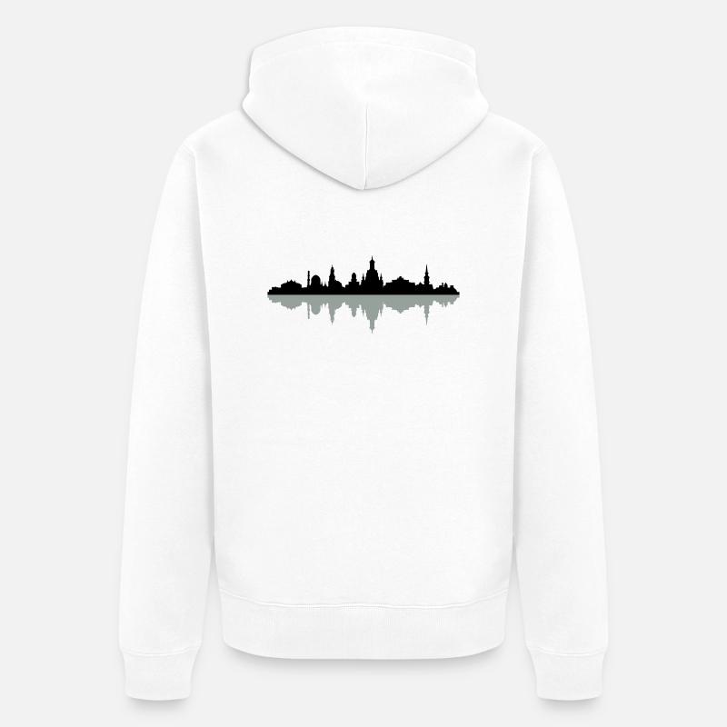 Skyline Dresden - Unisex Premium Bio Zip Hoodie - Weiß