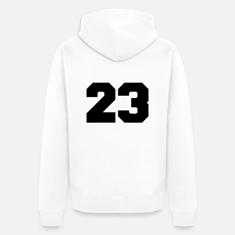 23 - Veste à capuche bio Premium Unisexe - blanc