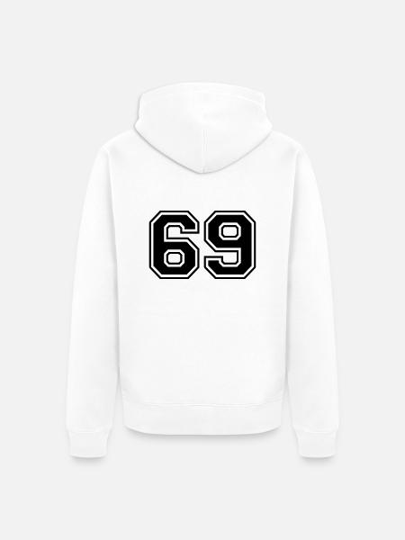 69 - Veste à capuche bio Premium Unisexe - blanc