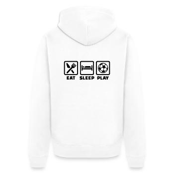 Eat sleep football - Veste à capuche bio Premium Unisexe - blanc - Dos - Thijin (182cm)